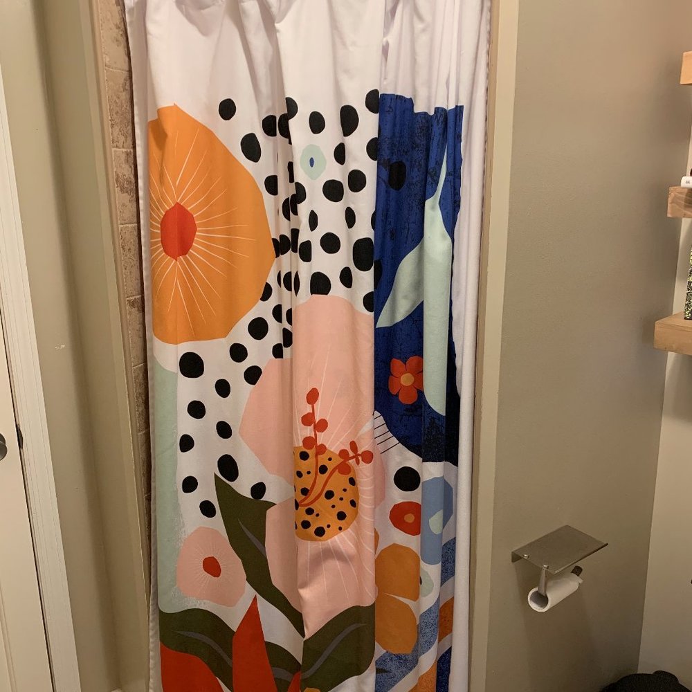 Room Essentials Exploded Graphic Shower Curtain